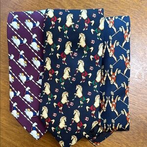 Brooks Brothers Makers Ties Set : Animals Playing Sports